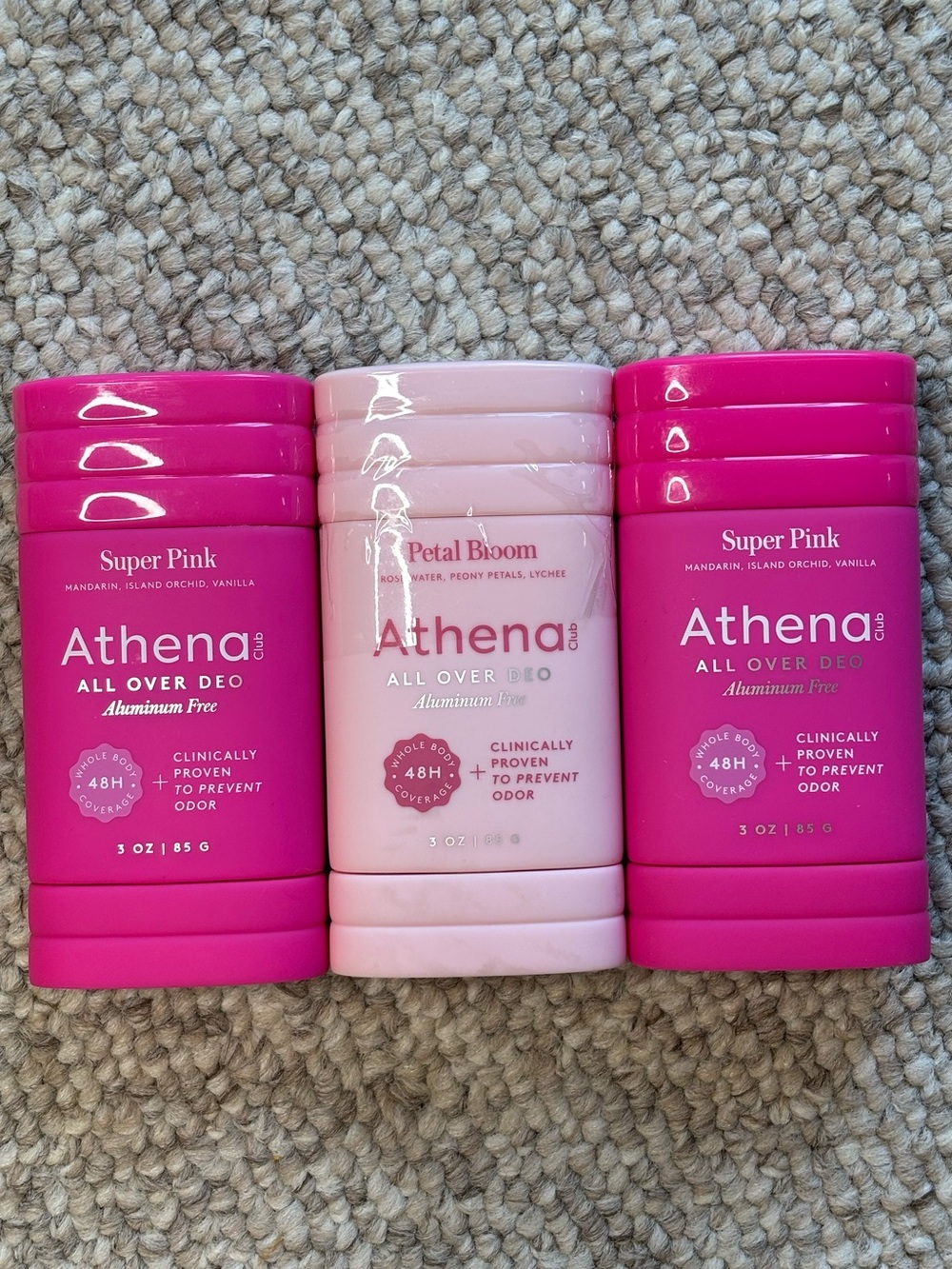 Athena Club Whole Body Deodorant Stick 3-Pack Lot | Brand New